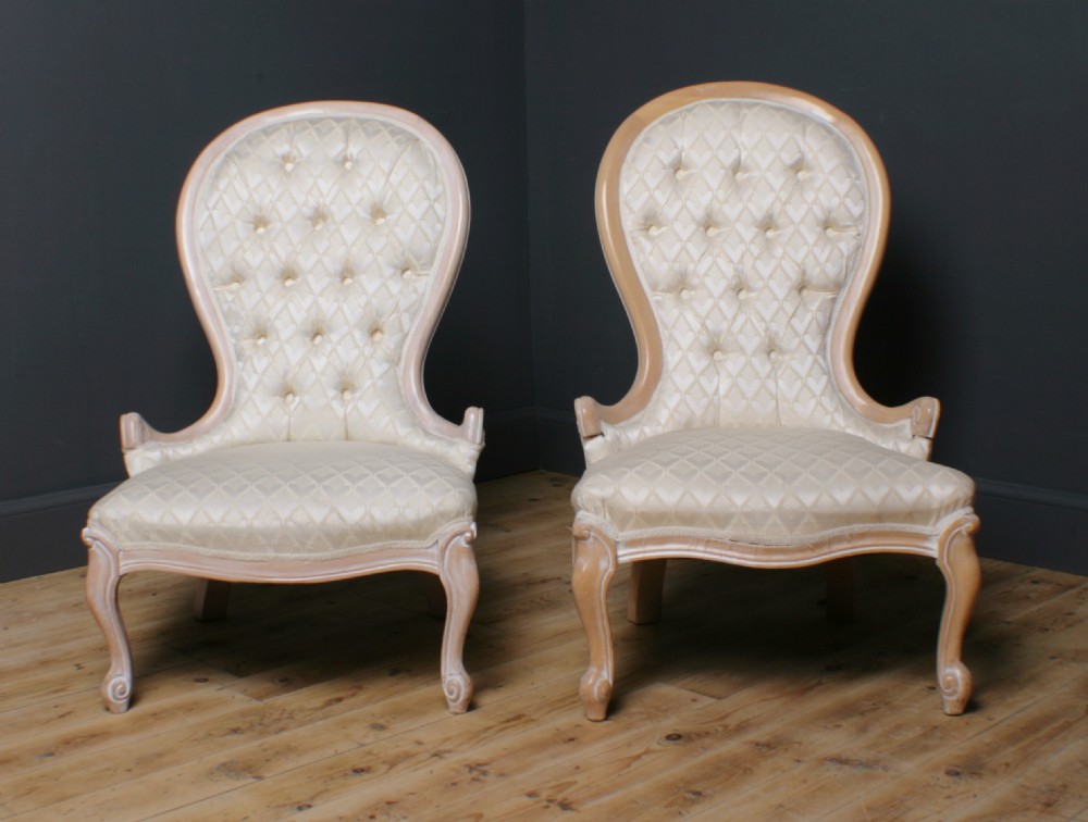 attractive pair of antique style spoon back upholstered parlour chairs
