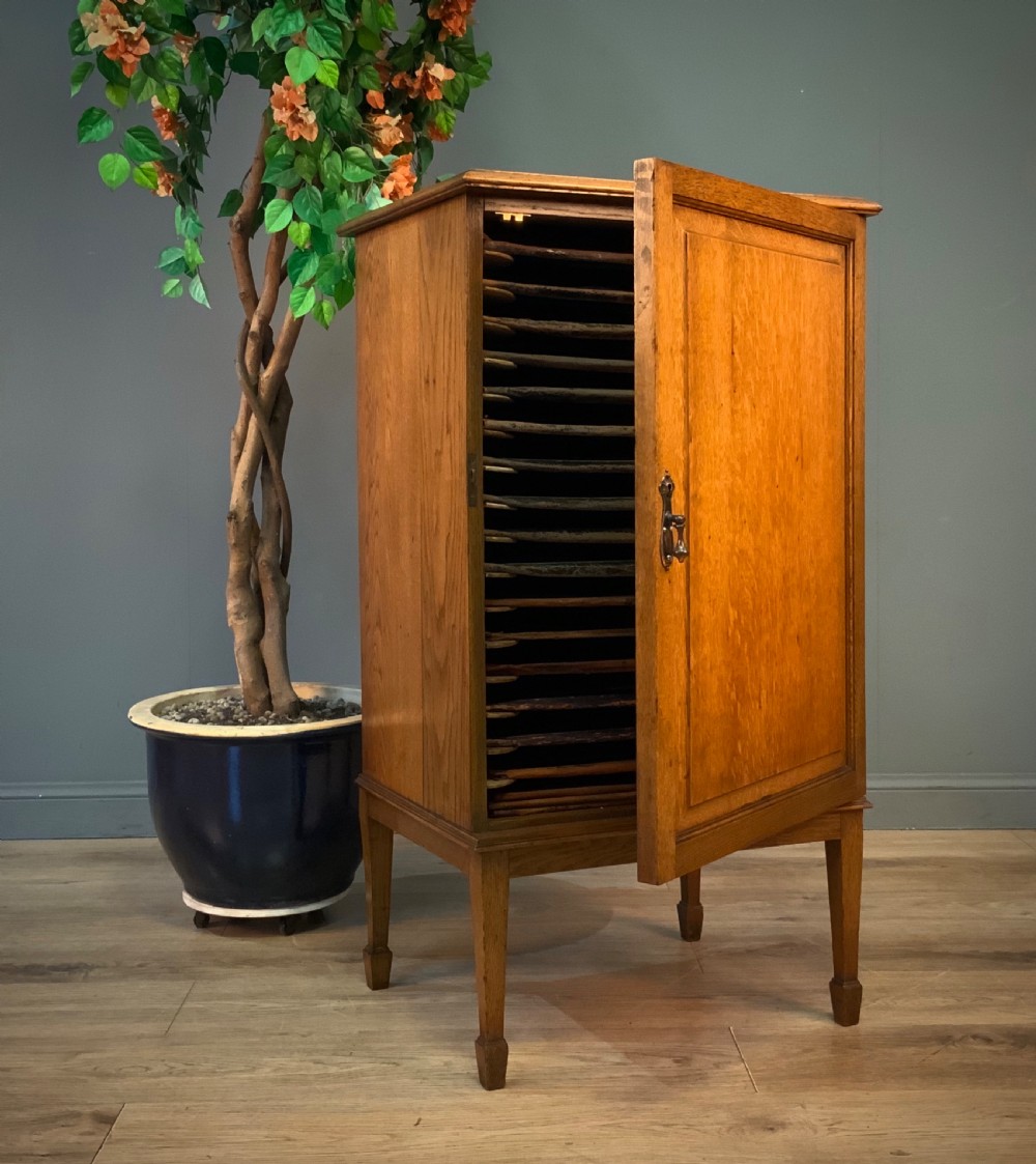attractive antique edwardian oak paisley school cabinet filing cupboard