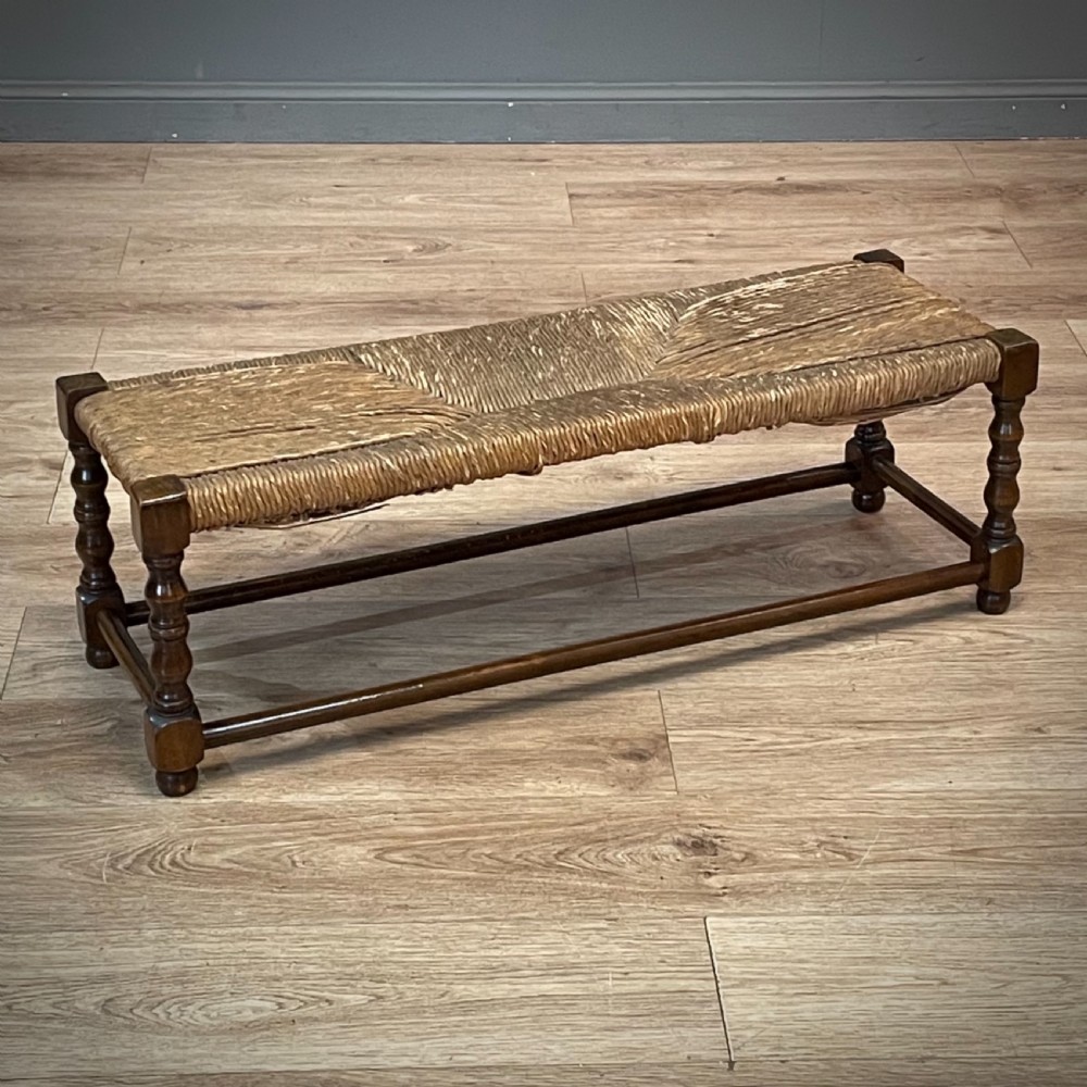 attractive antique simple country rustic birch straw wide stool