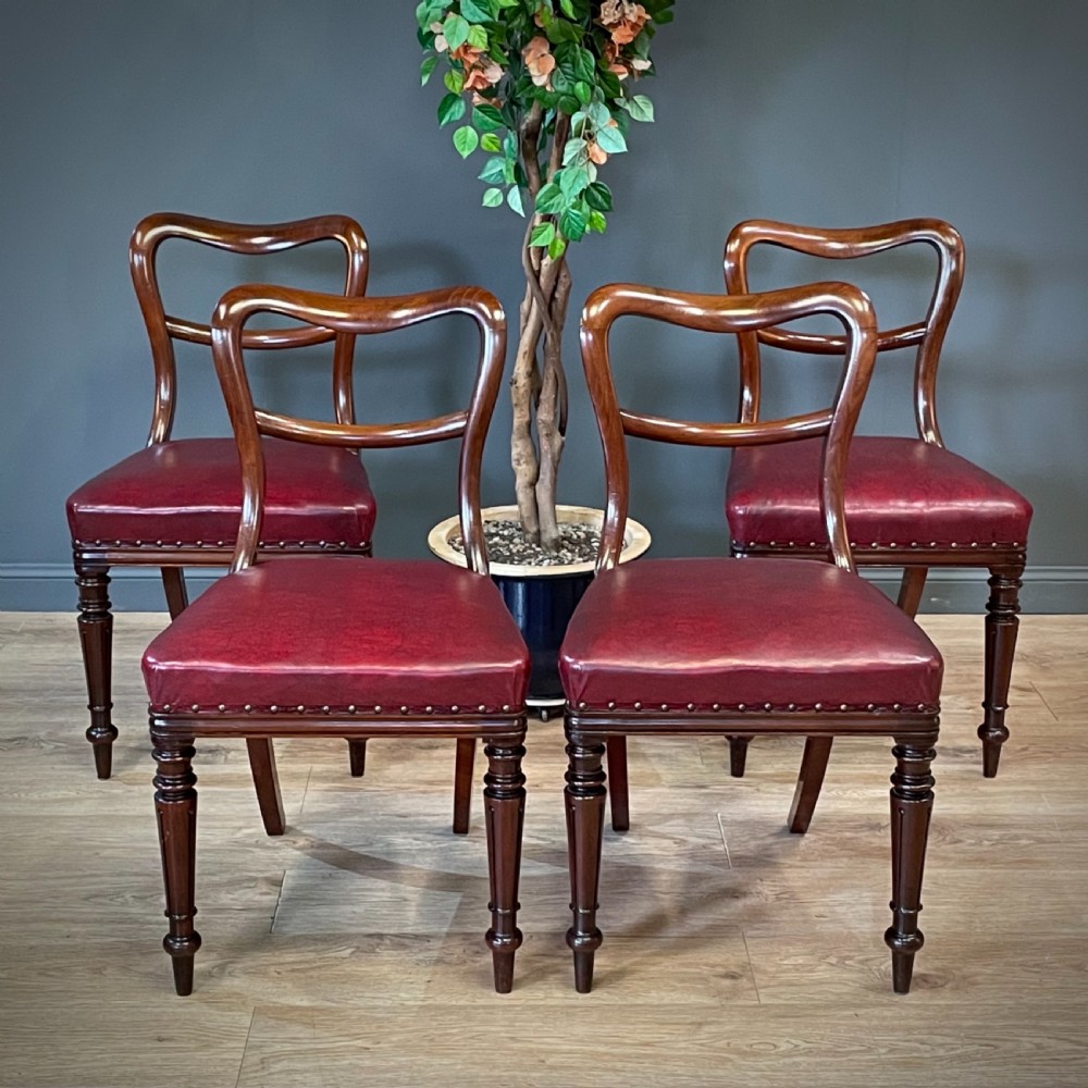 attractive set of 4 antique victorian mahogany dining chairs