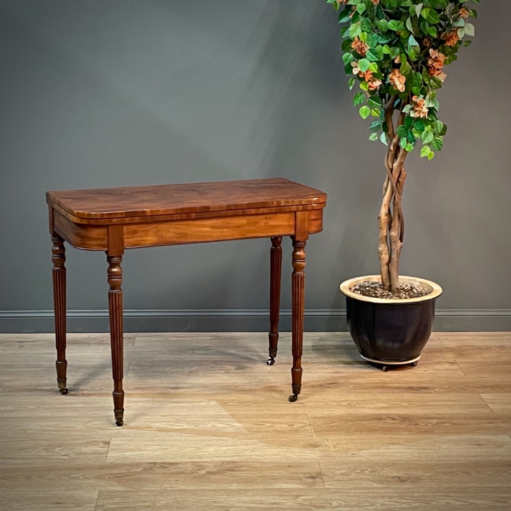 attractive antique early victorian mahogany turn over hall side table