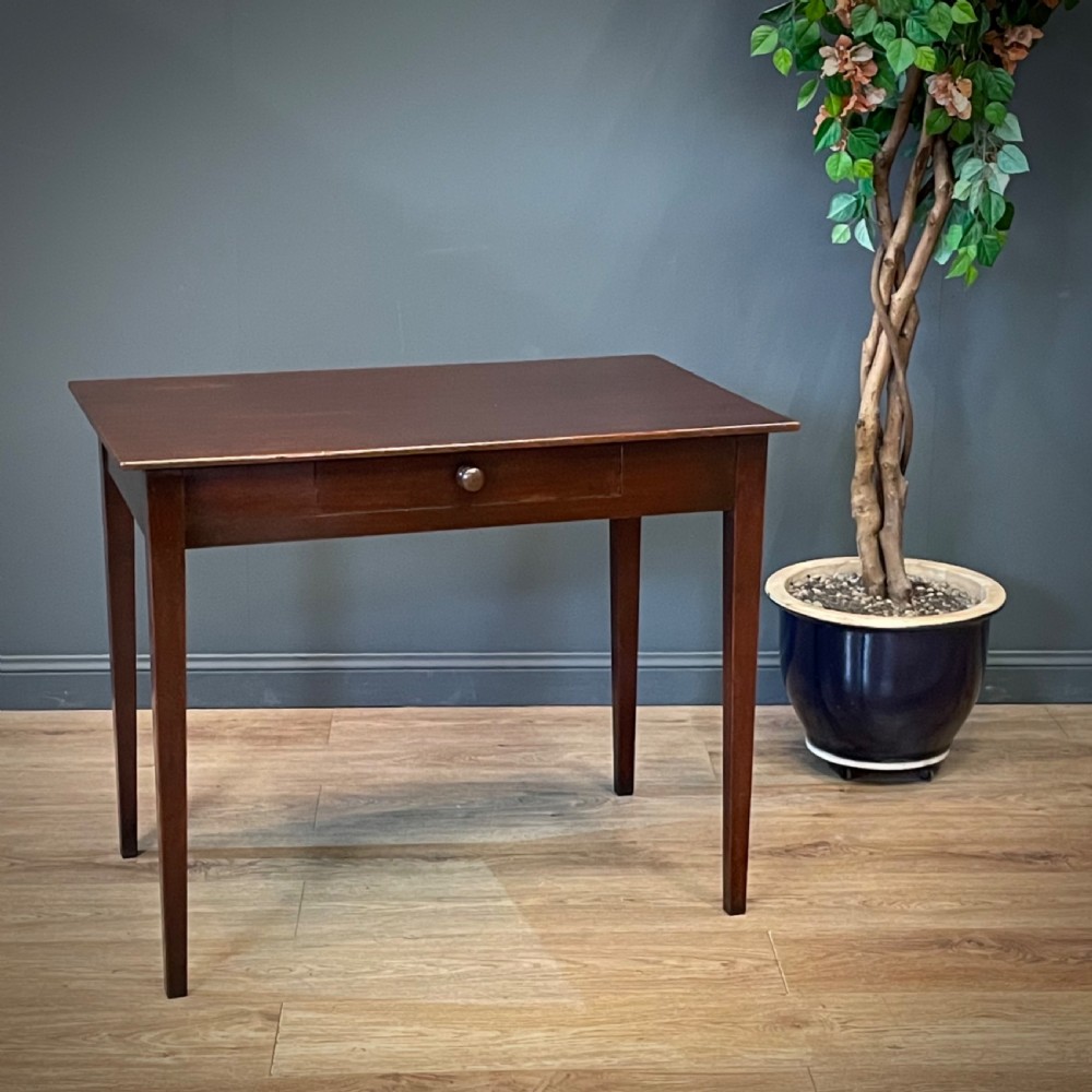 attractive simple antique mahogany side table with drawer