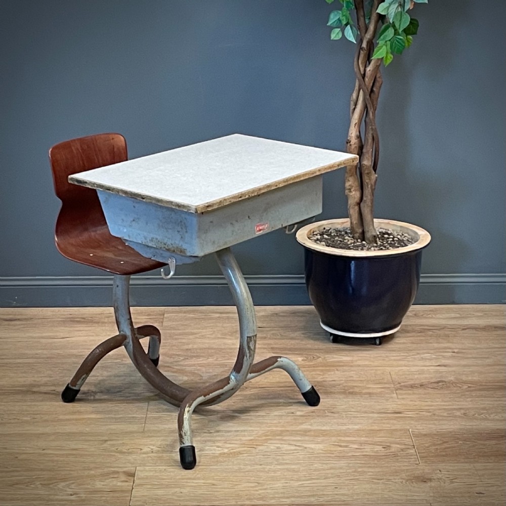 attractive rustic vintage belgian industrial bentwood childs school desk chair