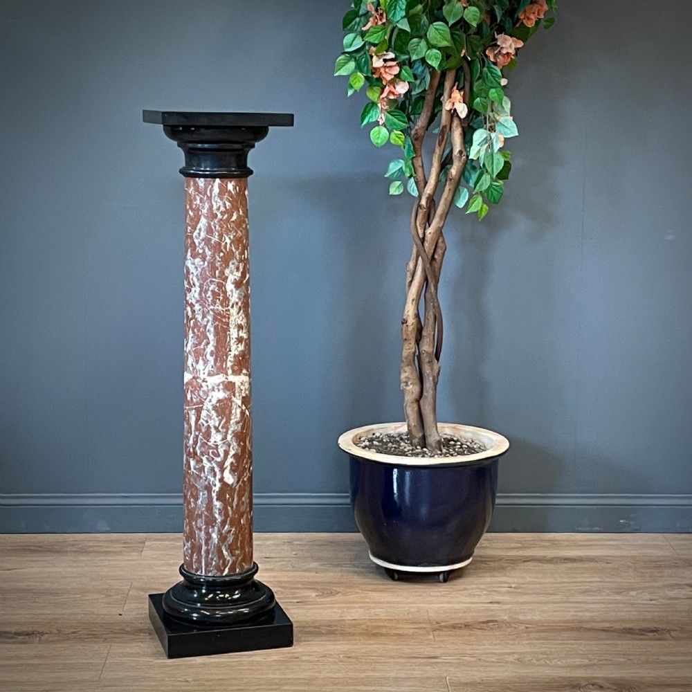 attractive large antique victorian heavy marble pillar