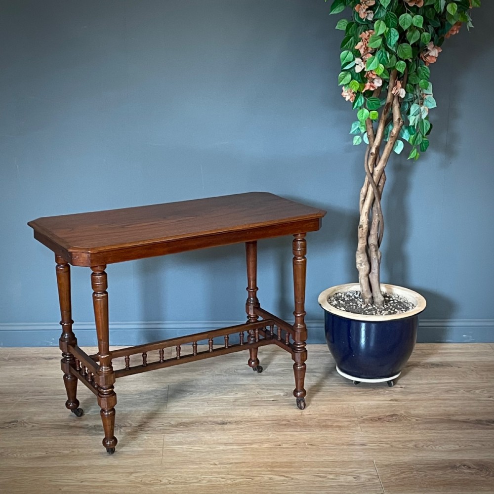 attractive antique edwardian rectangular walnut side table