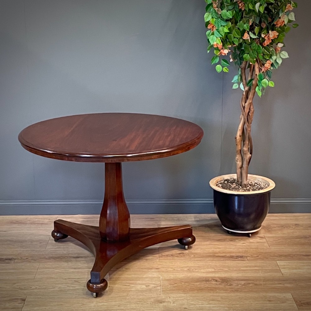 attractive circular antique regency mahogany tilt top breakfast table