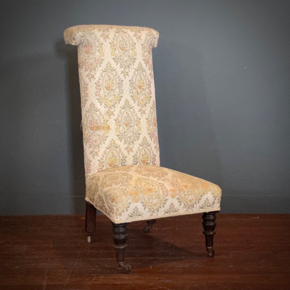 attractive antique victorian prie dieu mahogany prayer chair for reupholstery