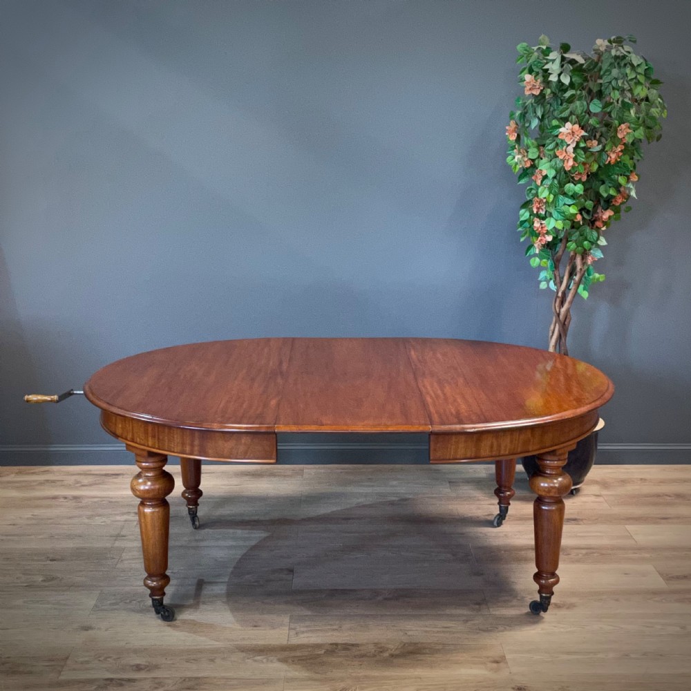 attractive antique victorian circular mahogany wind out extending dining table
