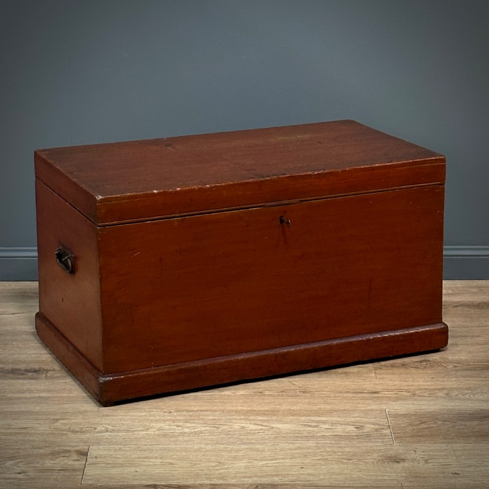 attractive antique victorian pine kist chest storage trunk