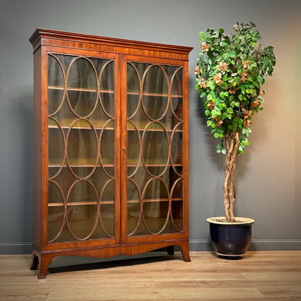 attractive large antique victorian mahogany glazed bookcase