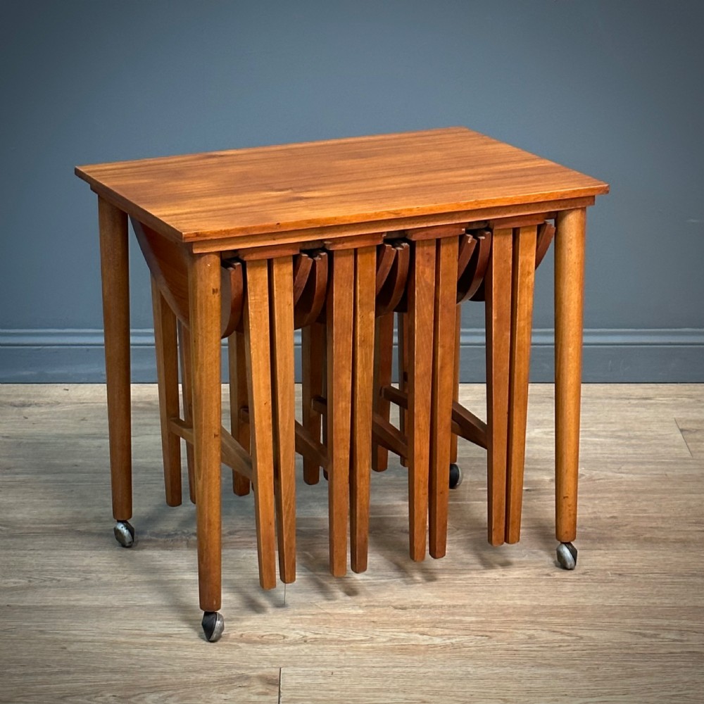attractive mid century teak nesting tables designed by poul hundevad