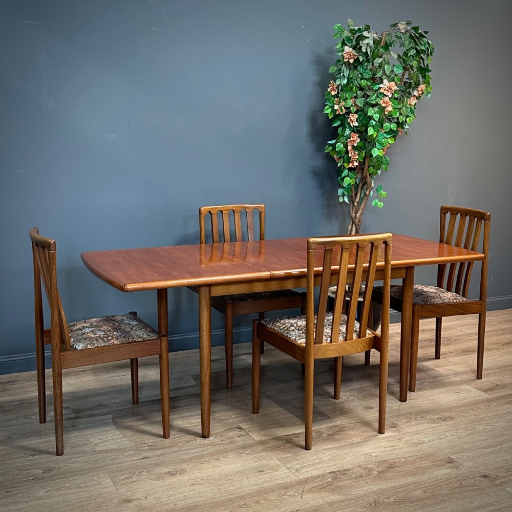 attractive meredew mid century teak extending dining table four chairs