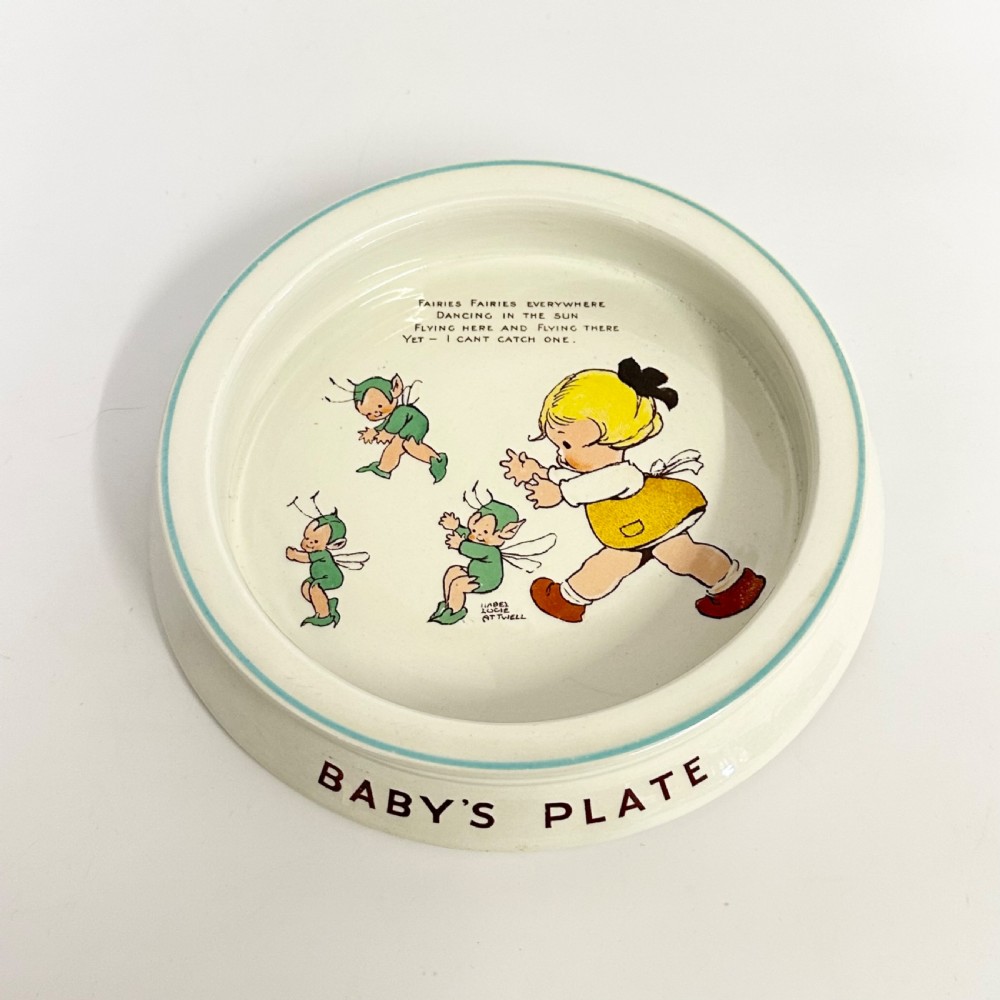 vintage shelley babys plate with fairies by mabel lucie attwell