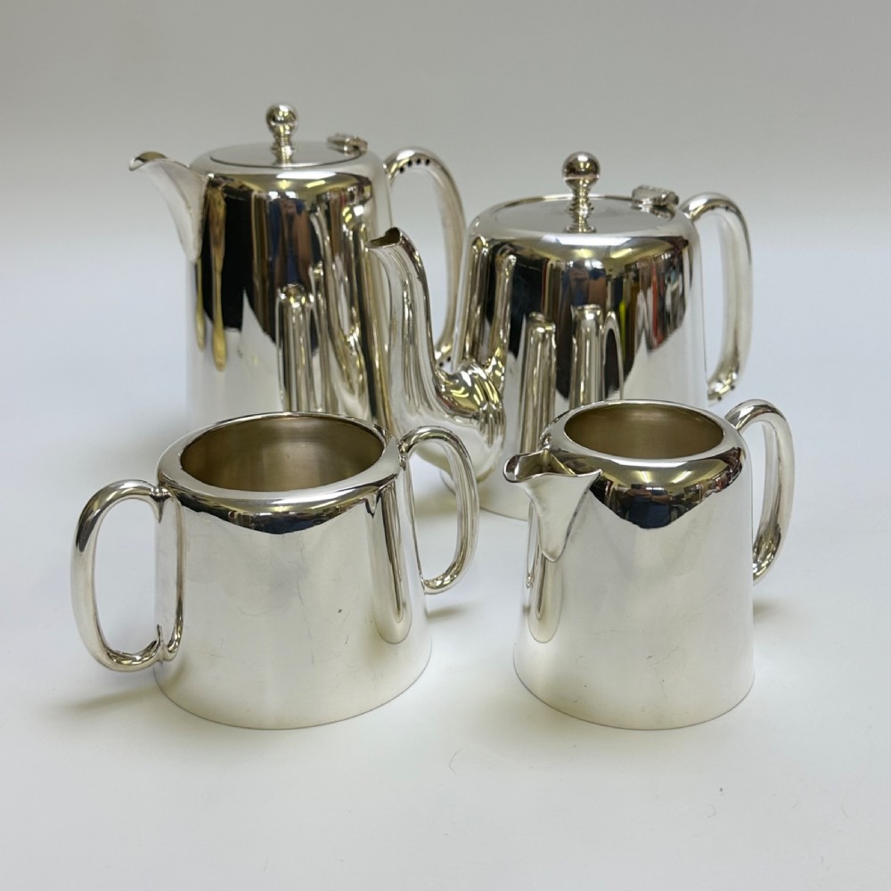 attractive vintage four piece silver plated tea set by h l co