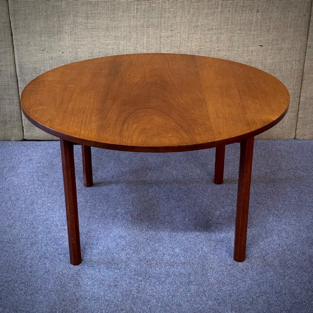 mid century solid teak circular coffee table