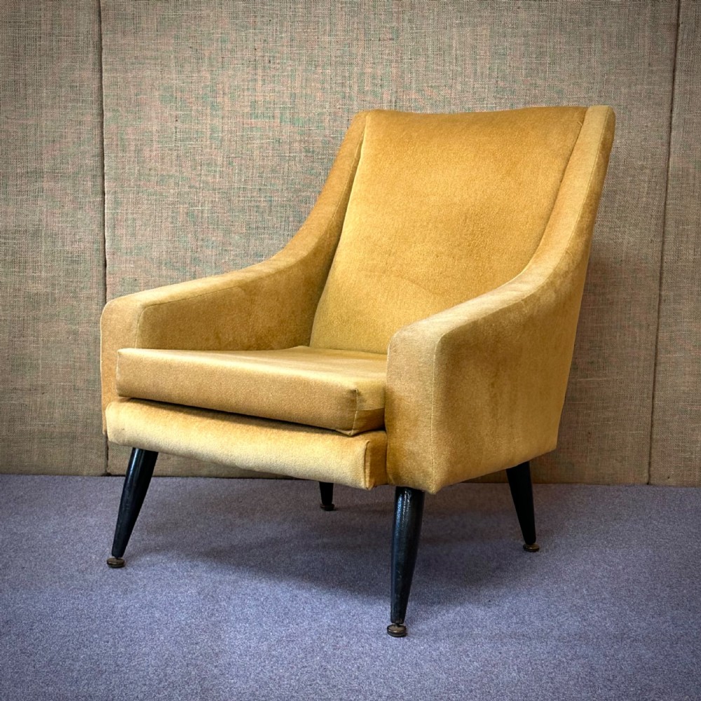 attractive small vintage 1960s70s gold easy armchair