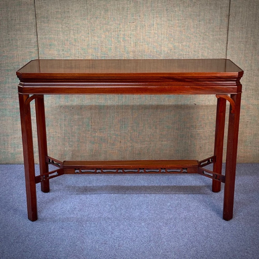 attractive tall carved mahogany hall console table