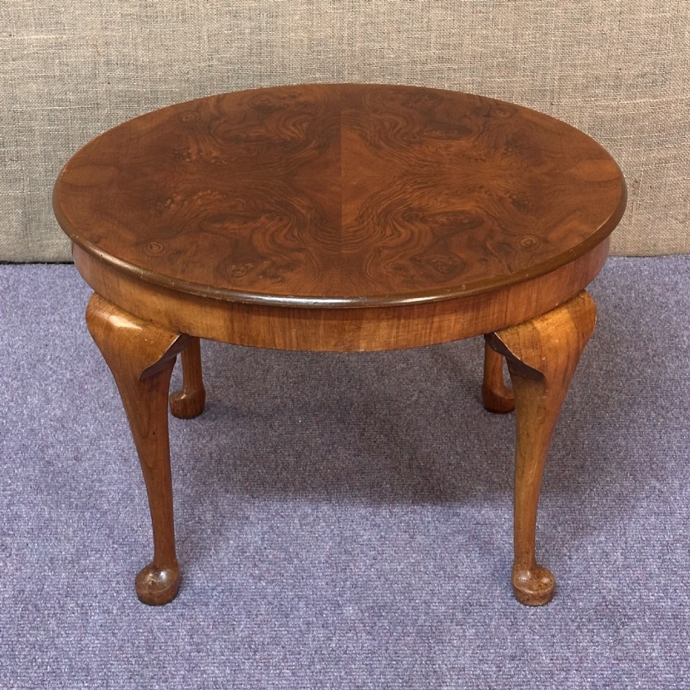 attractive small art deco burr walnut side coffee table