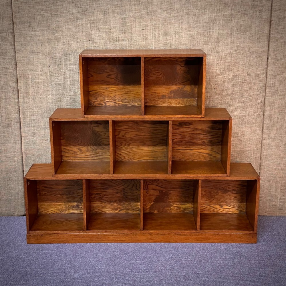 attractive unix oak sectional stacking shelving unit bookcase