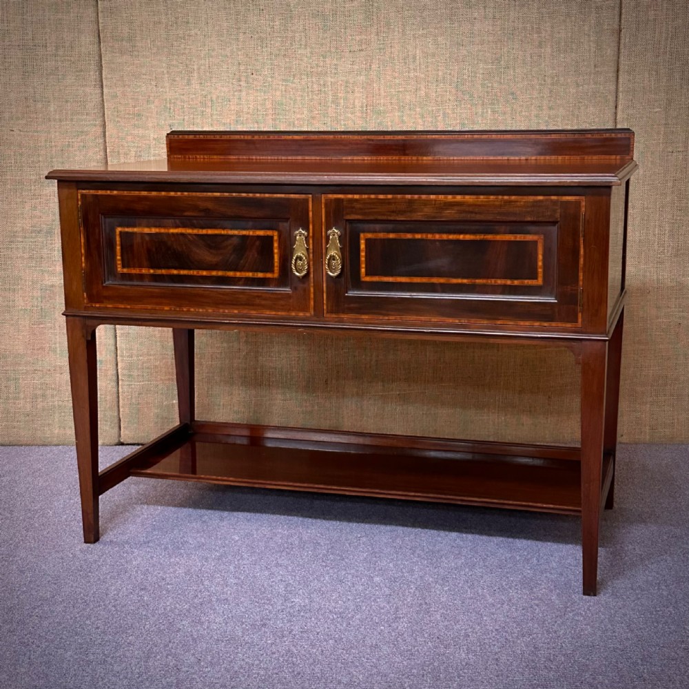 attractive antique edwardian inlaid mahogany washstand