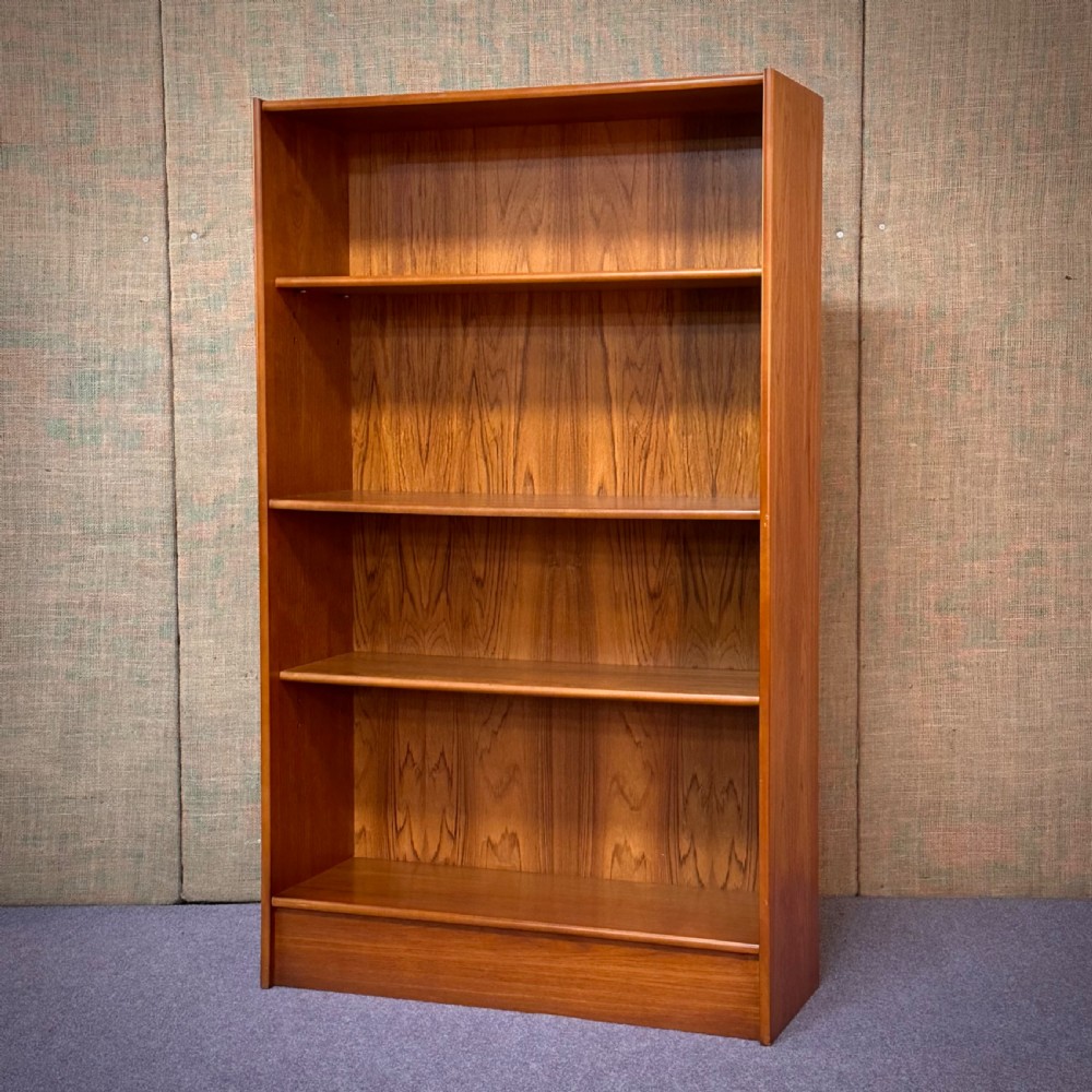 attractive teak open floor bookcase with adjustable shelves