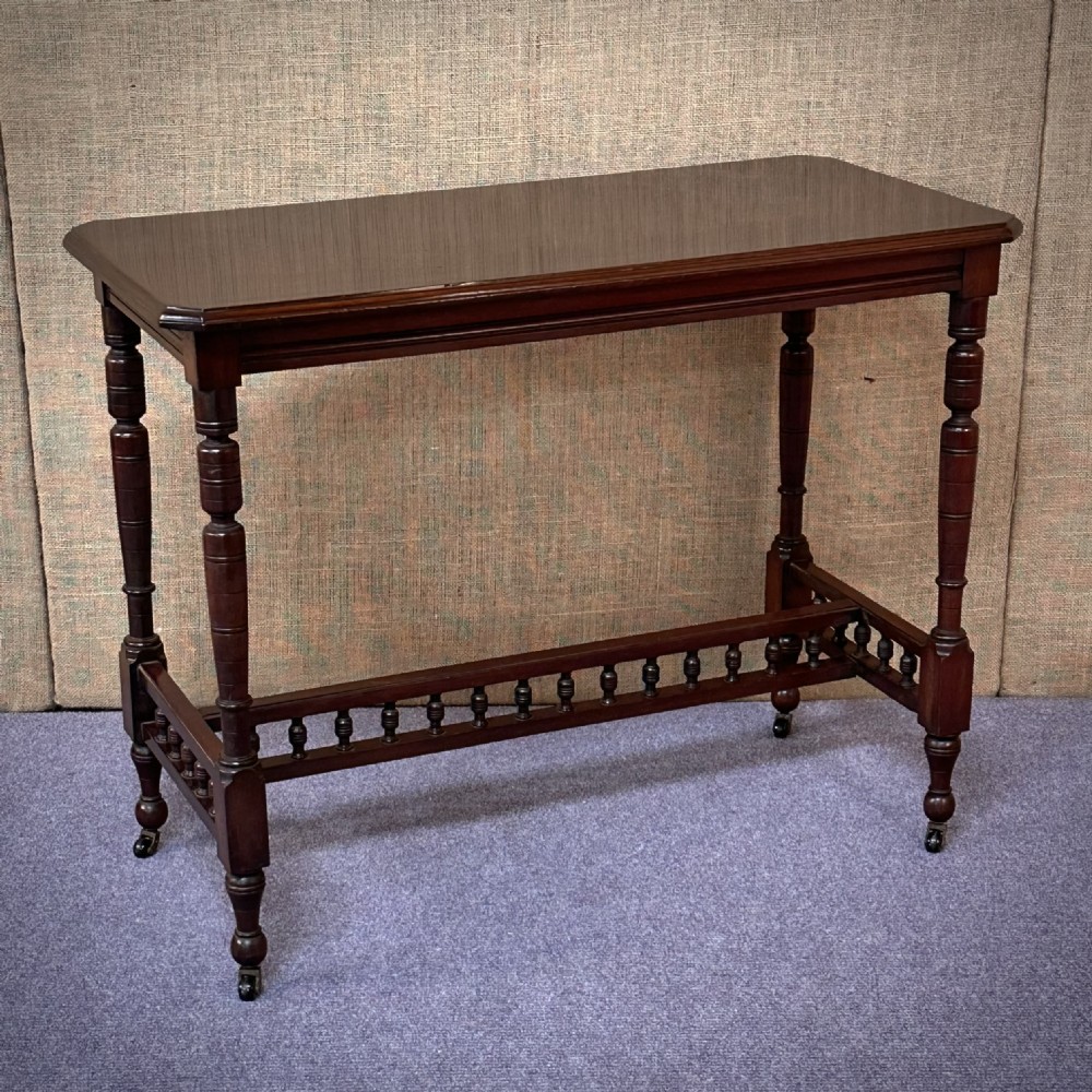 attractive antique edwardian rectangular carved mahogany side table