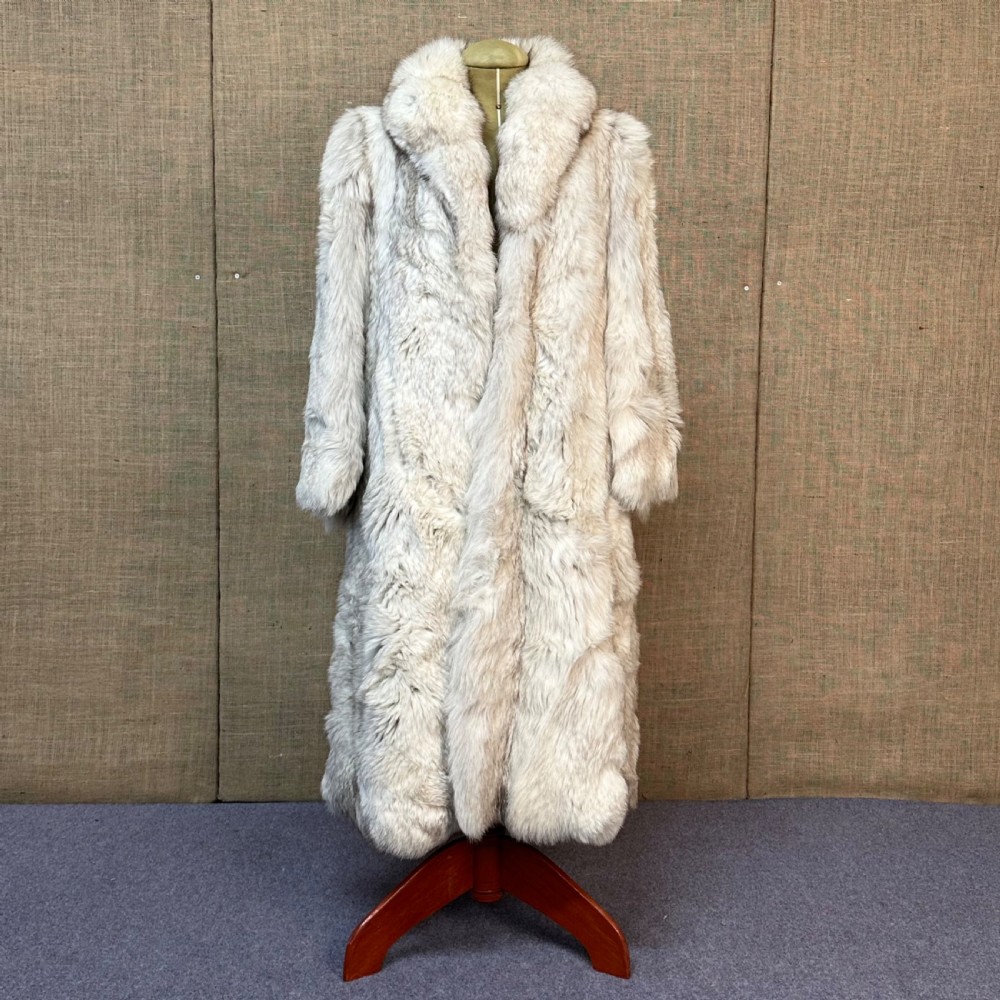 lovely vintage full length fox fur coat size 1214