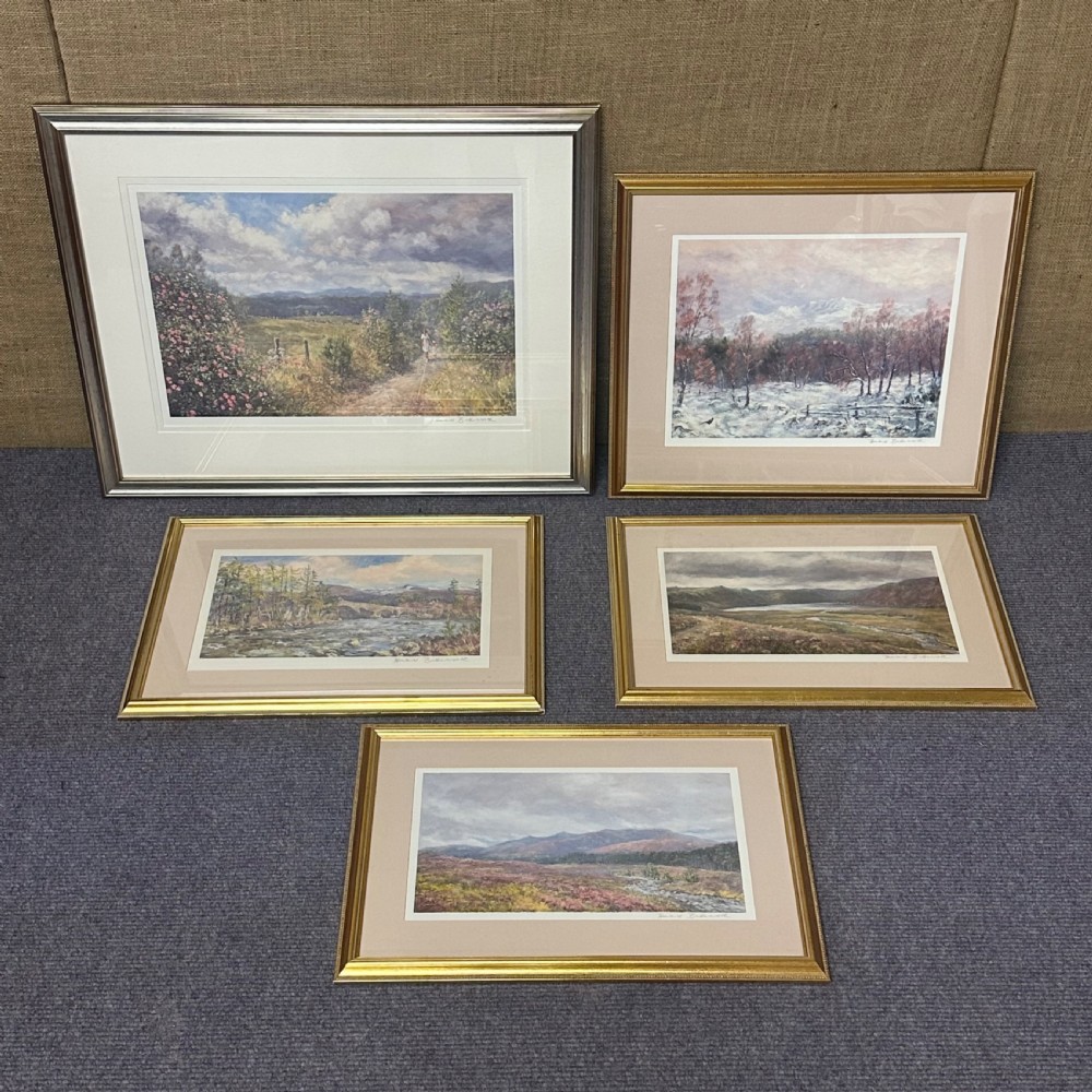 selection of five howard butterworth signed framed scottish prints